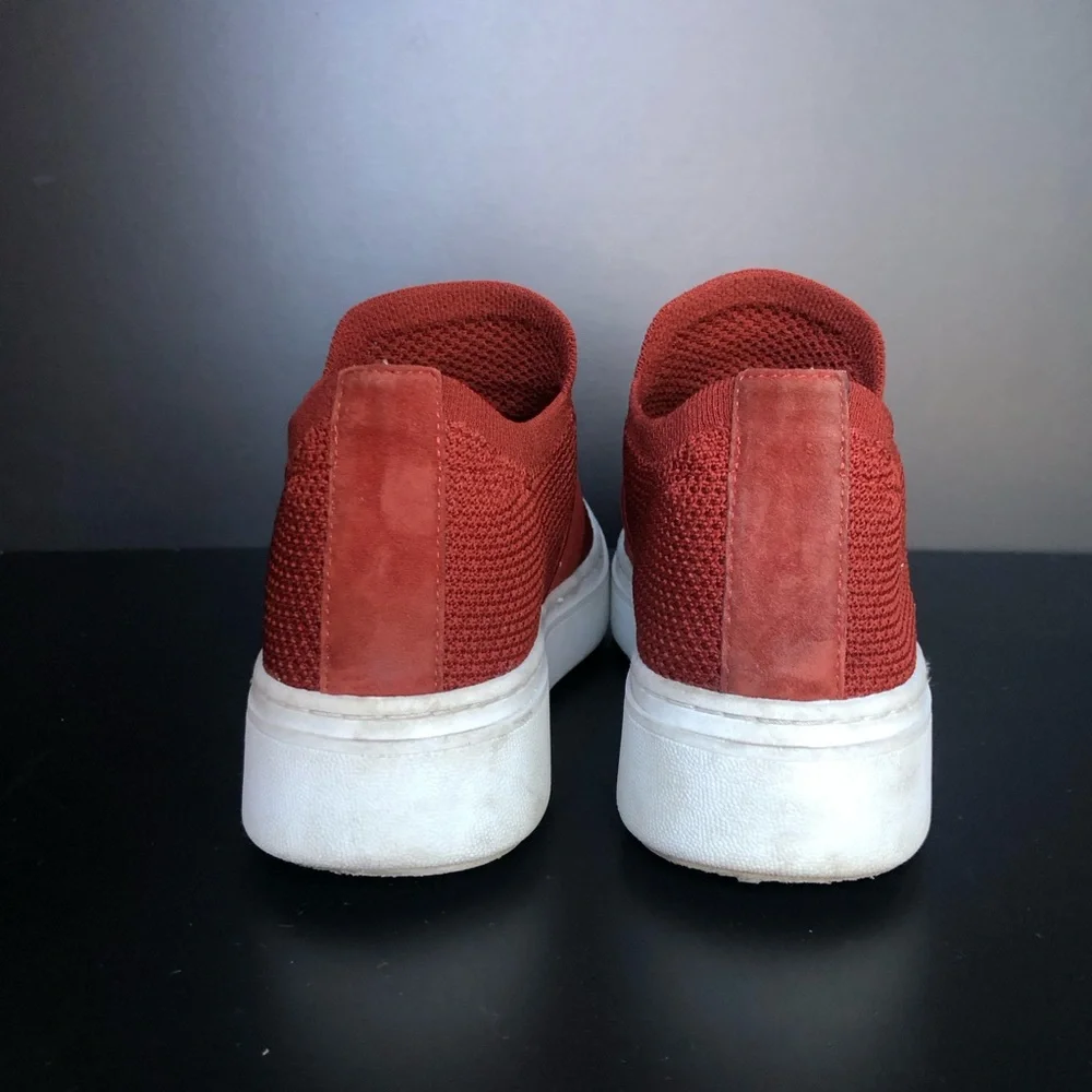 Eileen Fisher Slip On Platform Sneaker Shoes Women's Size 6 Red‎ Stretch Walking